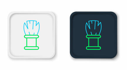 Line Shaving brush icon isolated on white background. Barbershop symbol. Colorful outline concept. Vector