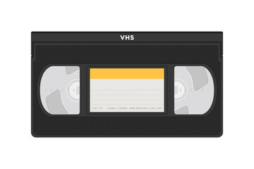 Retro Video Tape Vector Icon, VHS Tape, Video Cassette, Vintage Video Player Taper, Vector Illustration Background