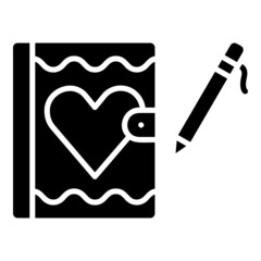 Diary Love glyph icon