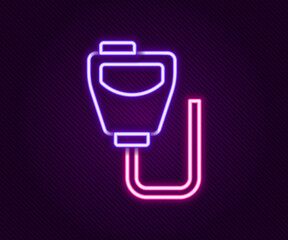 Glowing neon line Walkie talkie icon isolated on black background. Portable radio transmitter icon. Radio transceiver sign. Colorful outline concept. Vector