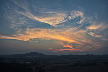 sunset in the mountains, Kalvárie, Ustek, Litomerice