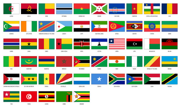 Africa vector national flag collection