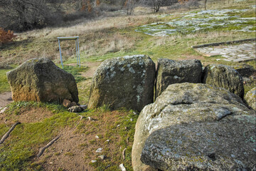Ancient Thracian dolmen Nachevi Chairi, Hlyabovo, Bulgaria