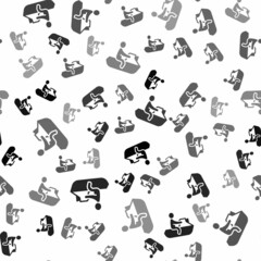 Black Jet ski icon isolated seamless pattern on white background. Water scooter. Extreme sport. Vector