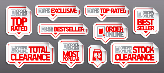 Order online vector stickers collection - top rated, exclusive, best seller, stock and total clearance, most popular