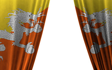 Flag of Bhutan against white background. 3d illustration