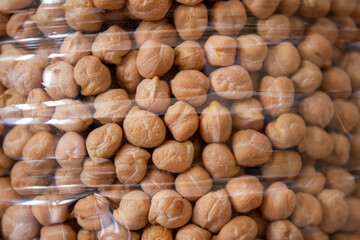 Chickpeas background full frame.