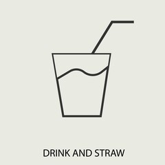 Drink_and_straw vector icon illustration sign