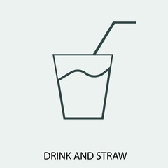 Drink_and_straw vector icon illustration sign