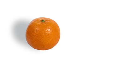 One single ripe tasty tangerine isolated on white background