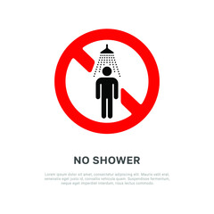 Vector illustration of No Shower sign