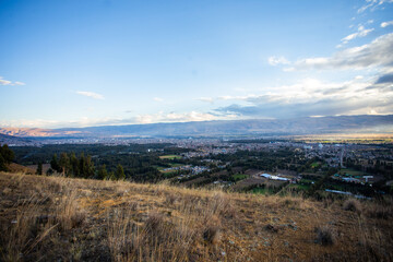 Paisaje del Valle del Mantaro en los Andes de Perú