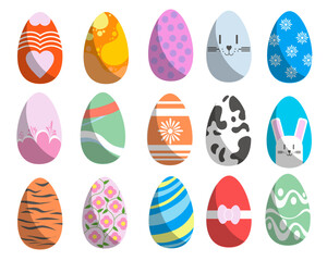 set of happy eggs.  vector illustration. 