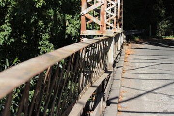 Steel bridge over creek.