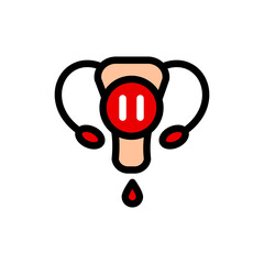 Uterus color icon vector