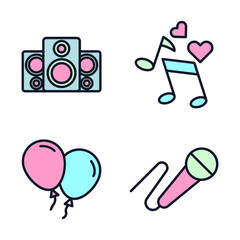 Party elements set icon symbol template for graphic and web design collection logo vector illustration