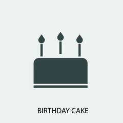 birthday cake vector icon illustration sign 