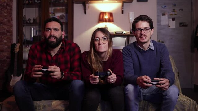 They play video games, Boy wins.