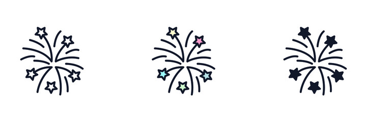Firework icon symbol template for graphic and web design collection logo vector illustration