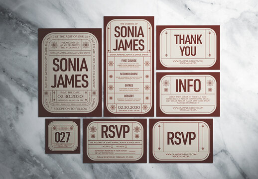 Vintage Wedding Invitation Suite