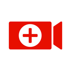Add video button. Video camera icon. Vectors.