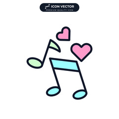 Music notes, song, melody or tune icon symbol template for graphic and web design collection logo vector illustration