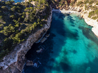 Caló d es Moro, Santanyi, Mallorca, Balearic Islands, Spain