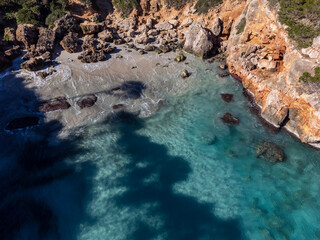 Fototapeta na wymiar Caló d es Moro, Santanyi, Mallorca, Balearic Islands, Spain