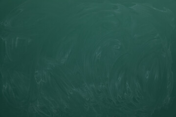 Dirty green chalkboard as background. School equipment