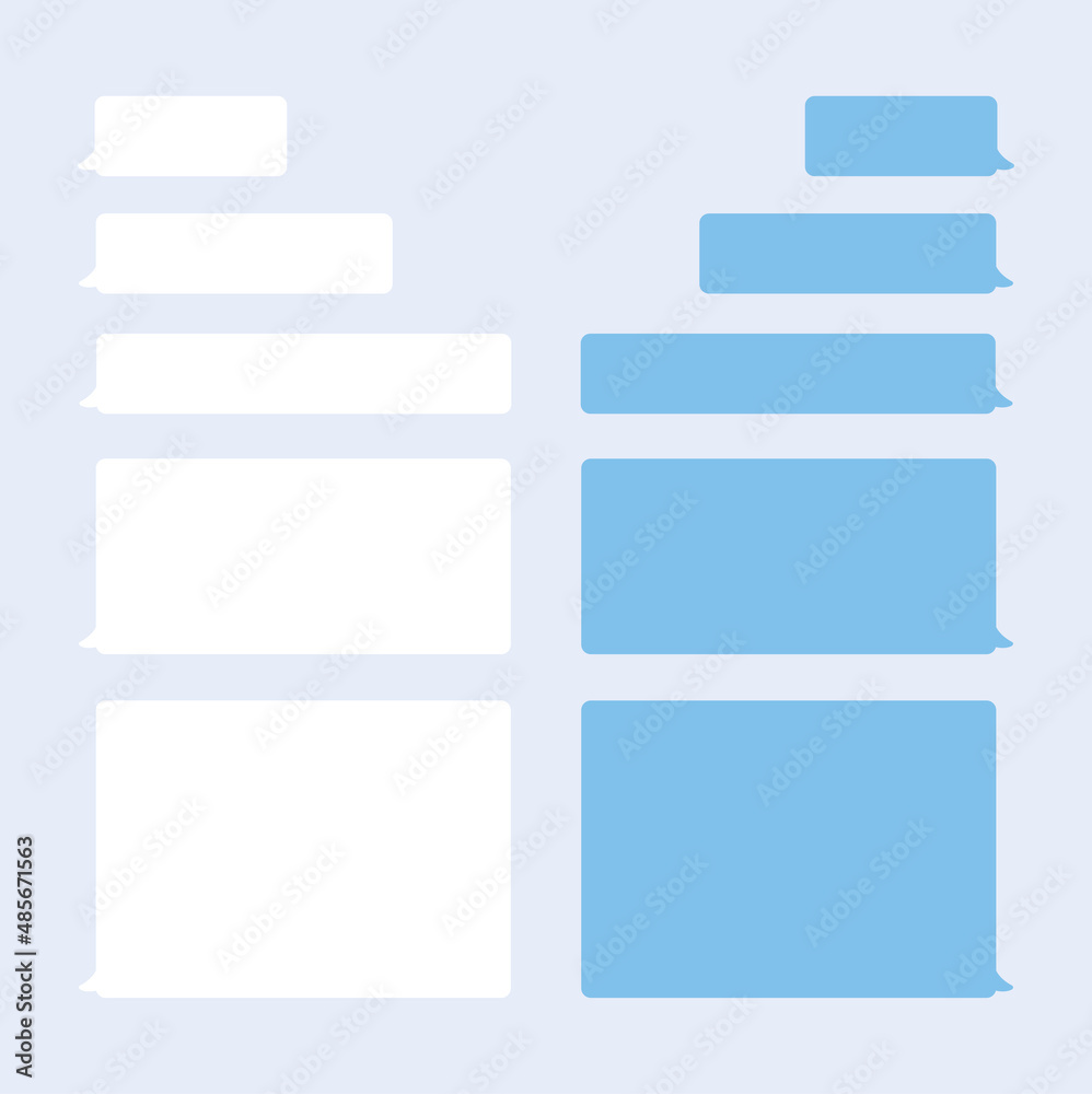 Poster Message bubbles chat vector. Vector template of message bubbles chat boxes icons. Flat bubbles icon.