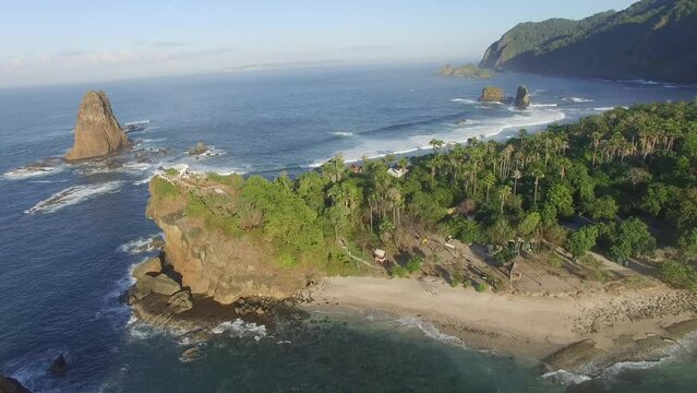 Aerial view of tropical beach