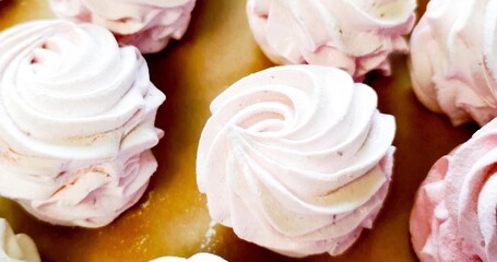 Close up view of delicious zefir
