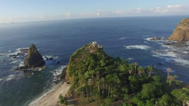 Aerial view of tropical beach