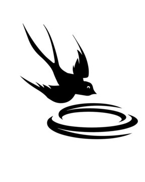 recommend clip art: Swallow icon flying from a cage.  Swallow cage silhouette
