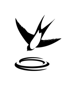 recommend clip art: Swallow icon flying from a cage.  Swallow cage silhouette