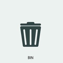 Bin vector icon illustration sign