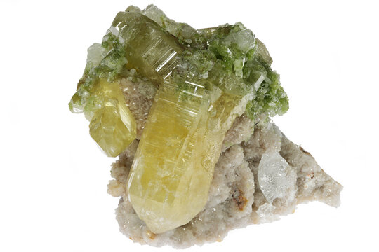 mimetite from Tsumeb, Namibia isolated on white background