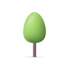 Abstract tree. 3d vector icon. Cartoon minimal style.
