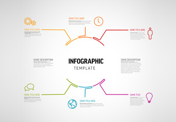 Infographic Circle Layout with Six Elements