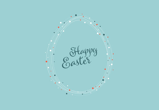 Happy Easter Minimalistic Card Layout with Easter Egg