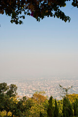 Aerial view over Chiang Mai from Wat Doi Suthep Temple, Thailand, Southeast Asia, Asia, Southeast Asia
