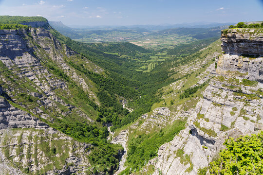 View of Nervion river canyon in Delika, Araba, Basque Country, Spain.