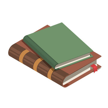 recommend clip art: A stack of books with a bookmark. Learning concept. Isometric vector illustration