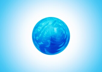 空中に浮かぶ青い惑星のイラスト