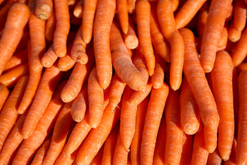 Full Frame Shot Of Carrots At Market Stall