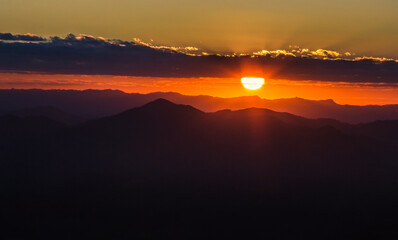 sunset in the mountains