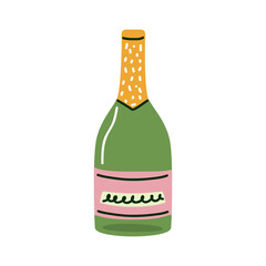 green champagne bottle