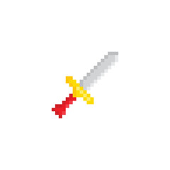 Fototapeta premium sword pixel art icon vector 8 bit game 