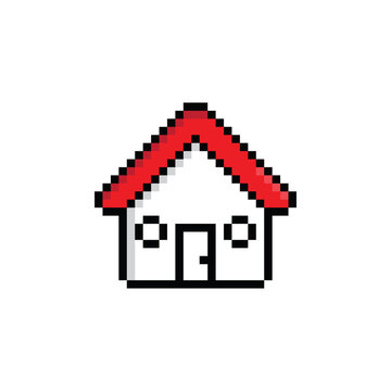  house pixel art icon vector 8 bit game 