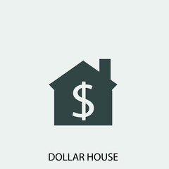 dollar sign house  vector icon illustration sign 